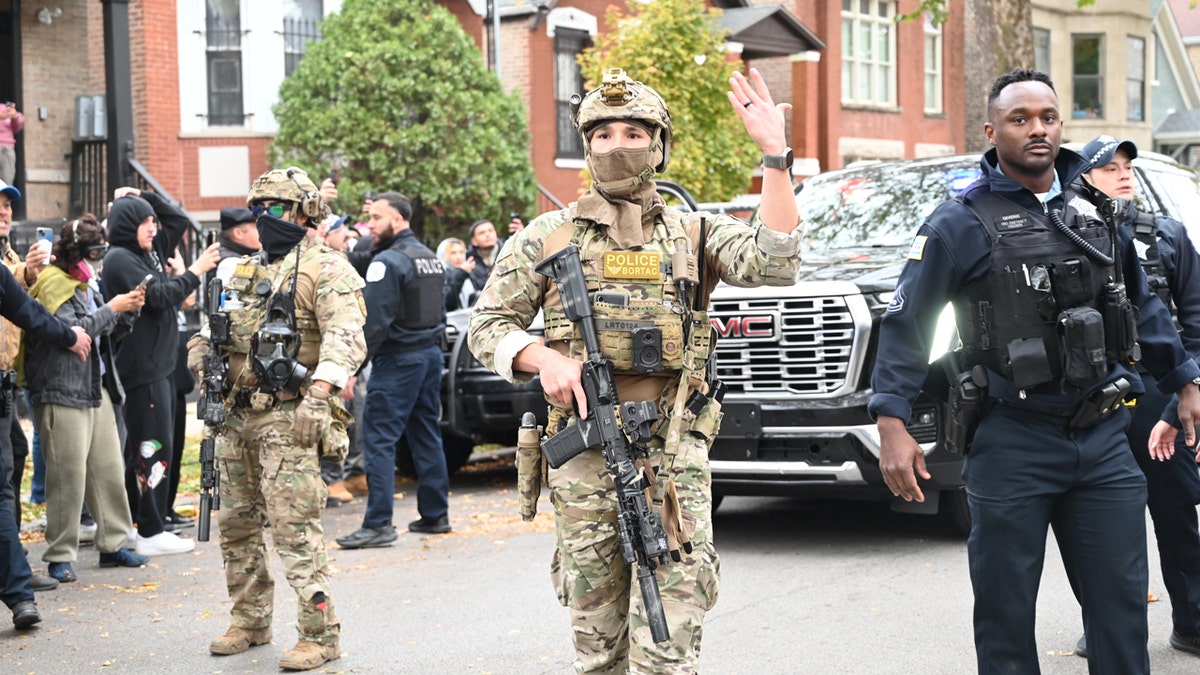Agents and police in Chicago's Little Village