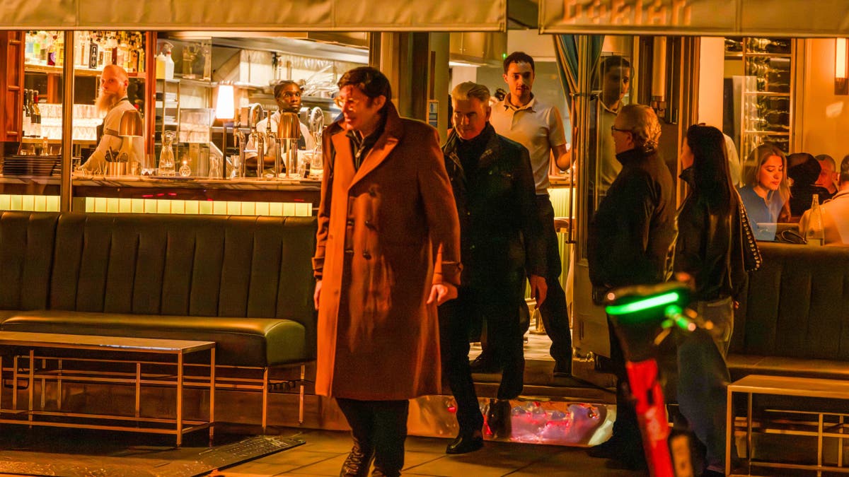 Pierce Brosnan and his son Christopher Brosnan leave Dorian restaurant in London after a family dinner.