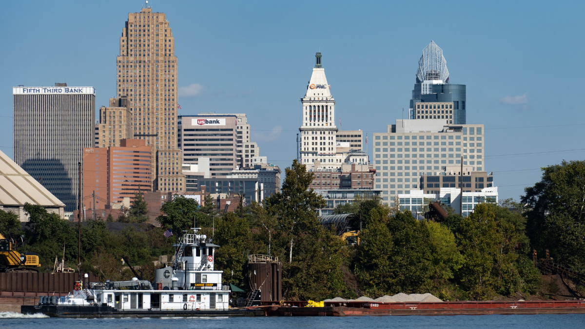 A view of the Cincinnati skyline.