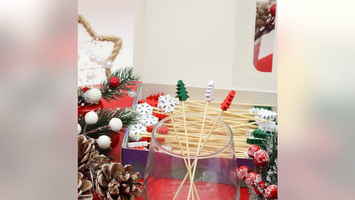 Snacking is easier with festive cocktail picks.