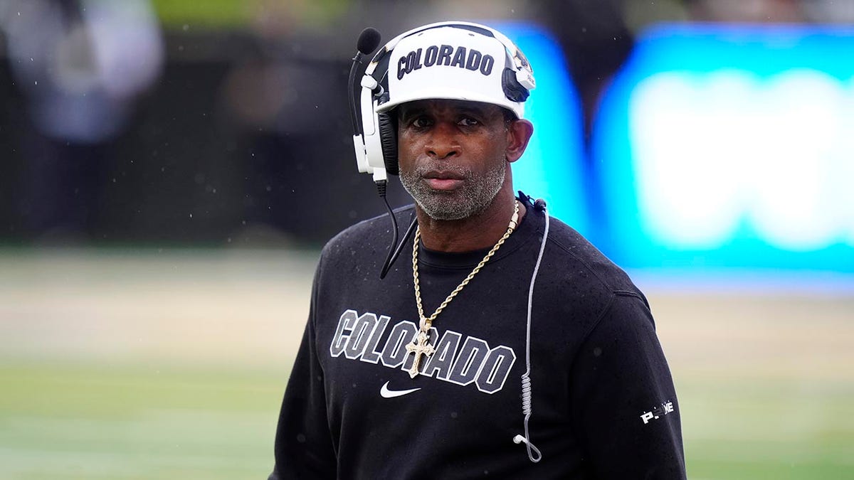 Deion Sanders on the sideline against Iowa State