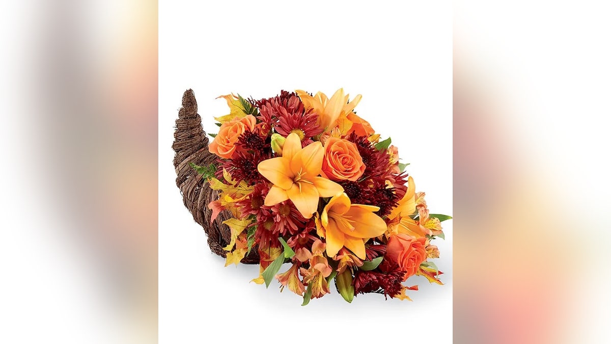 A cornucopia is a quintessential decoration for Thanksgiving.