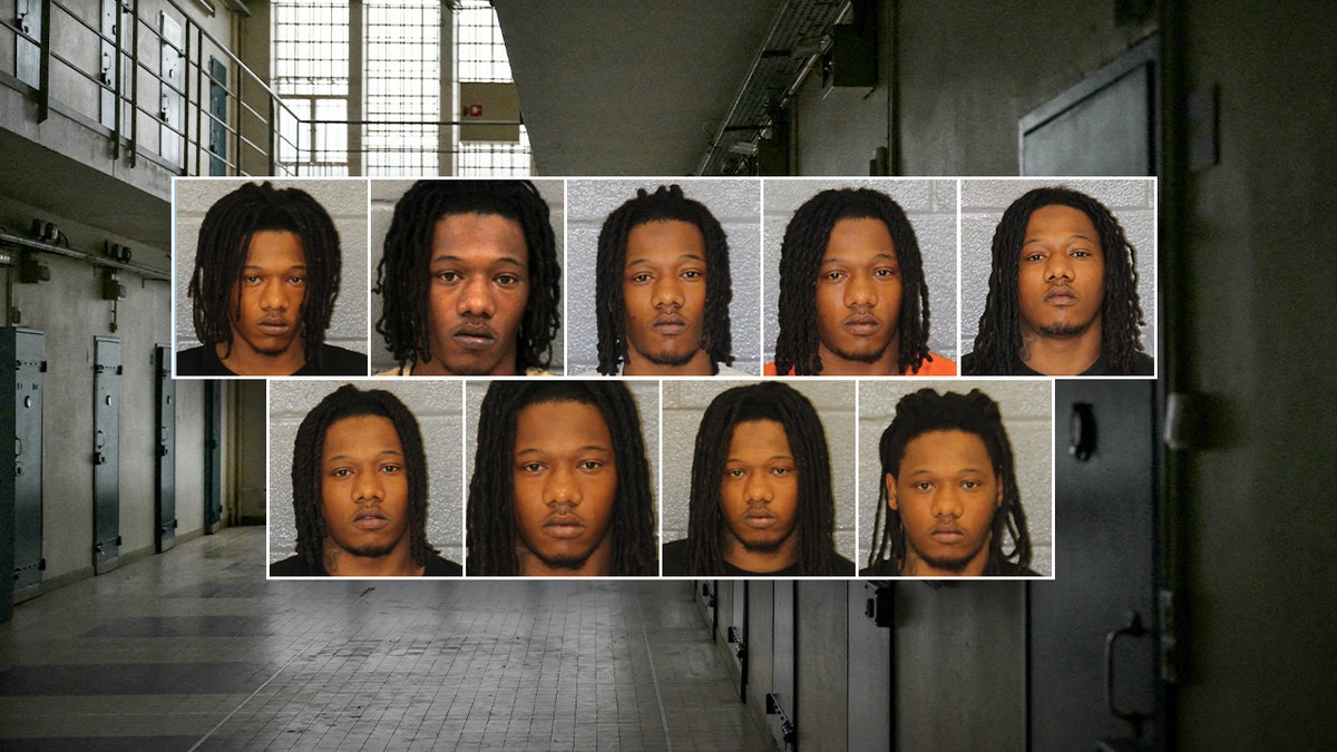 A composite image of nine of Trivius Crouch's mugshots