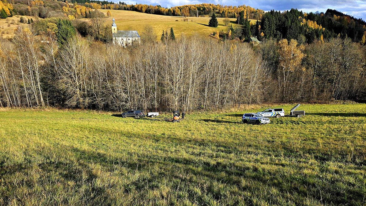 View of forested area where ammunition was found