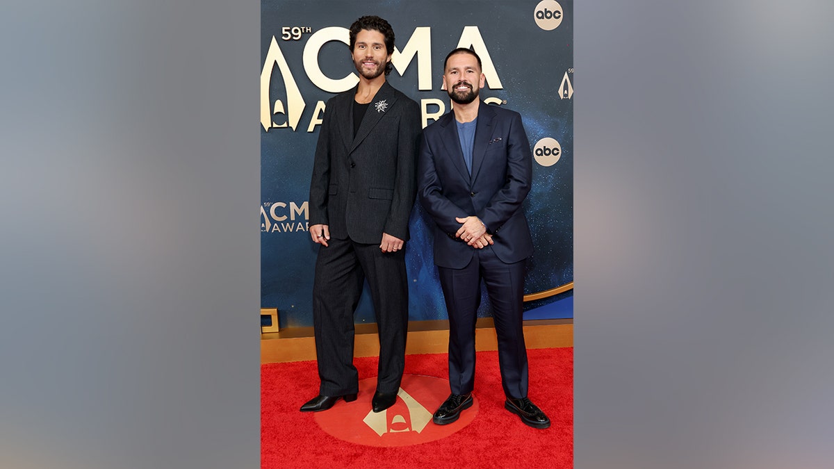 Dan and Shay on the 2025 CMA Awards red carpet