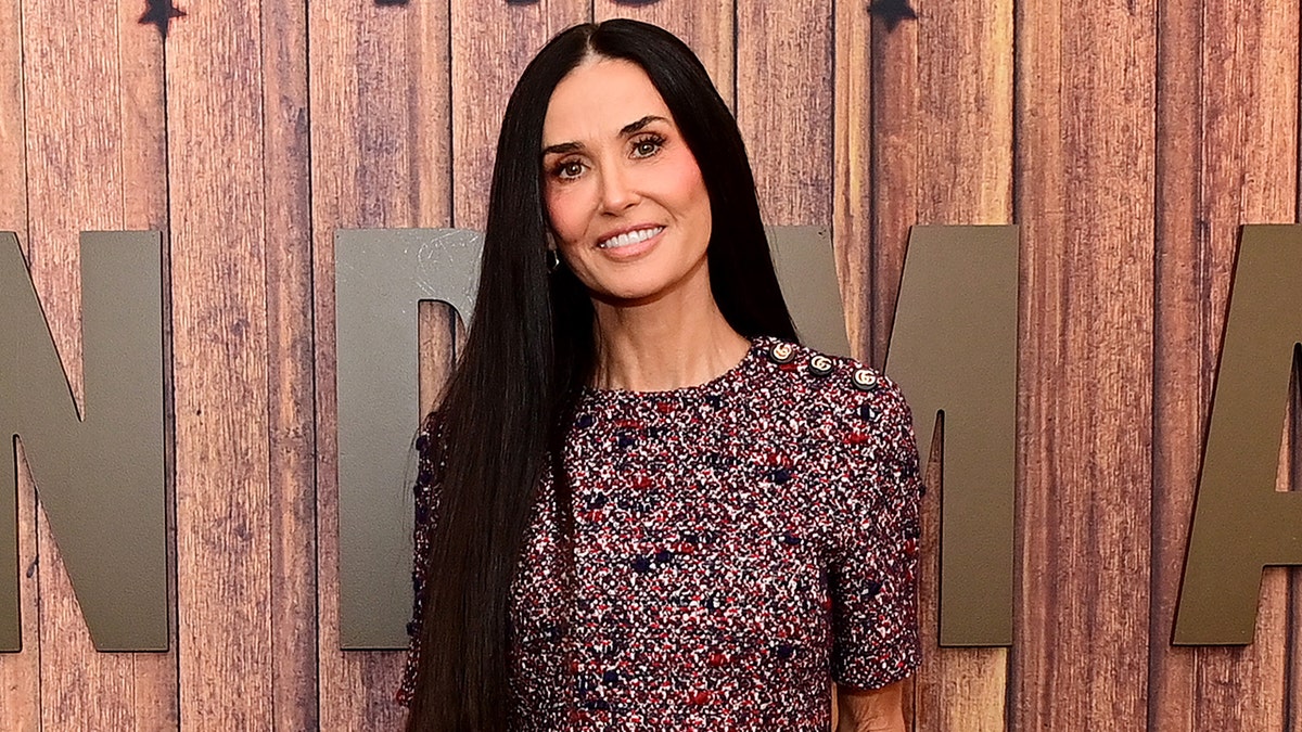Demi Moore in a red minidress at a screening of "landman" in New York in November 2025.