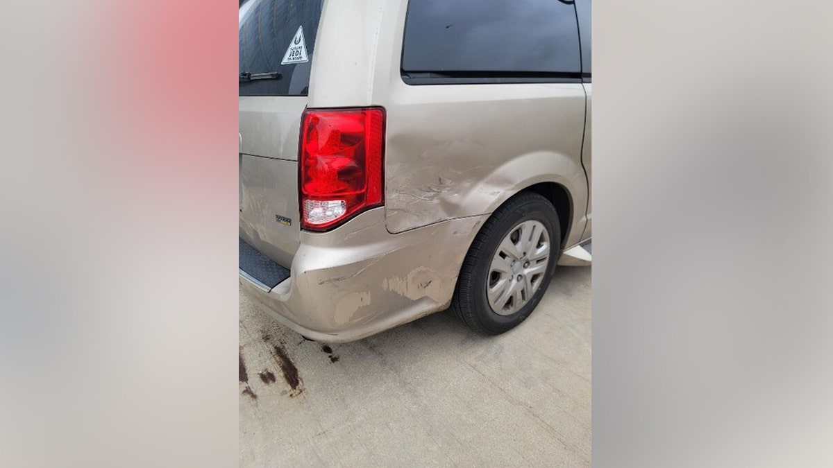 Dented car after attacks on DHS agents in Chicago.