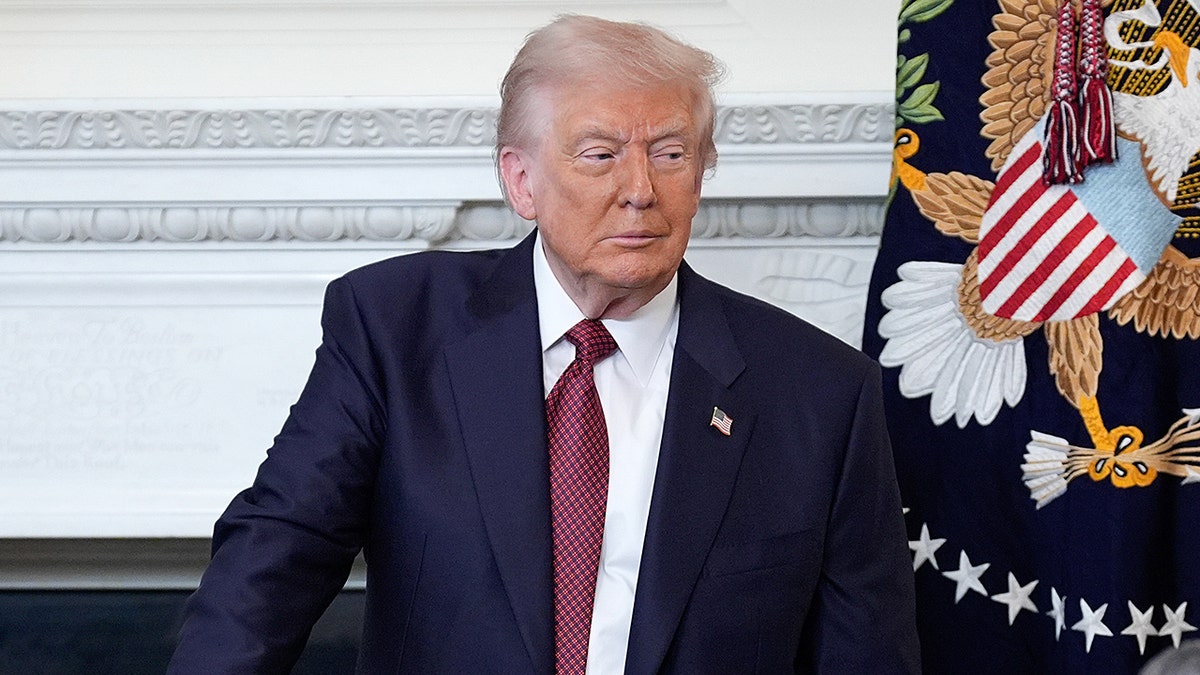 President Donald Trump speaks at breakfast with Republican senators