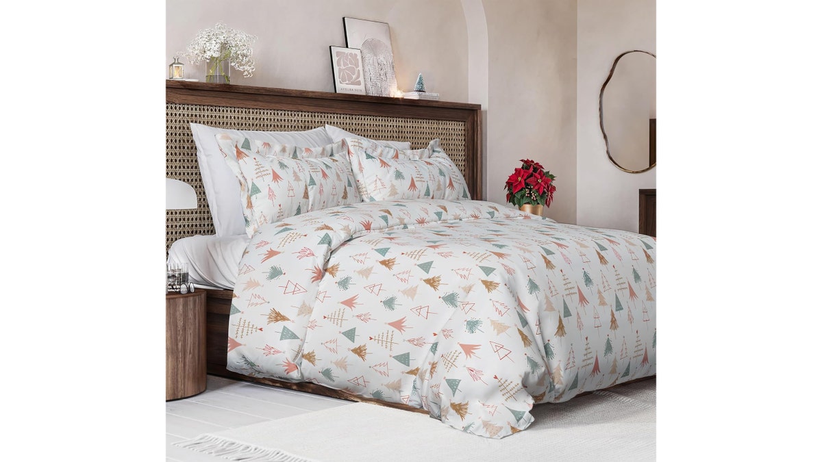This duvet set comes in fun holiday prints.