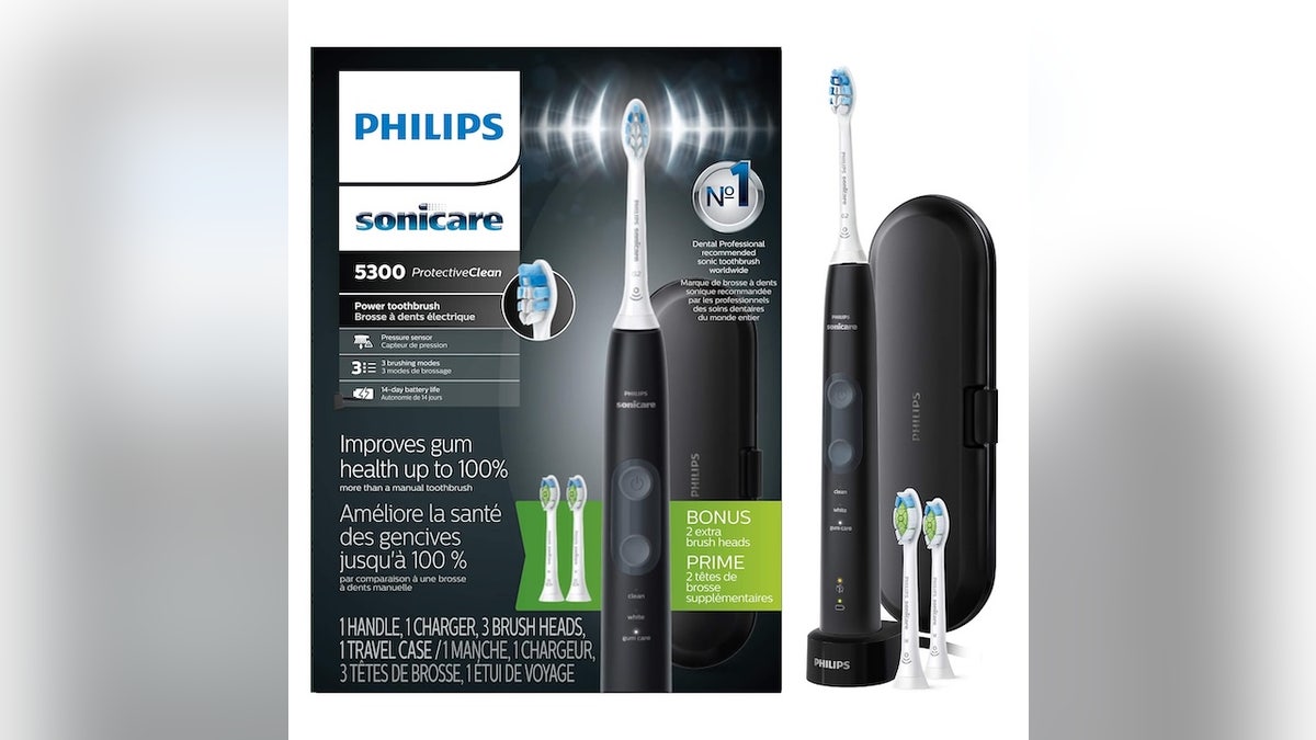 This toothbrush features pressure alerts, a two-minute timer and multiple brushing modes. 