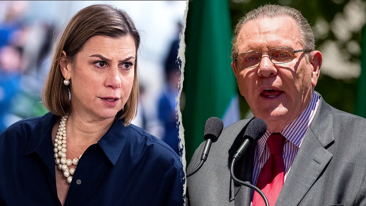 Sen. Elissa Slotkin in a side-by-side photo template with Retired Gen. Jack Keane