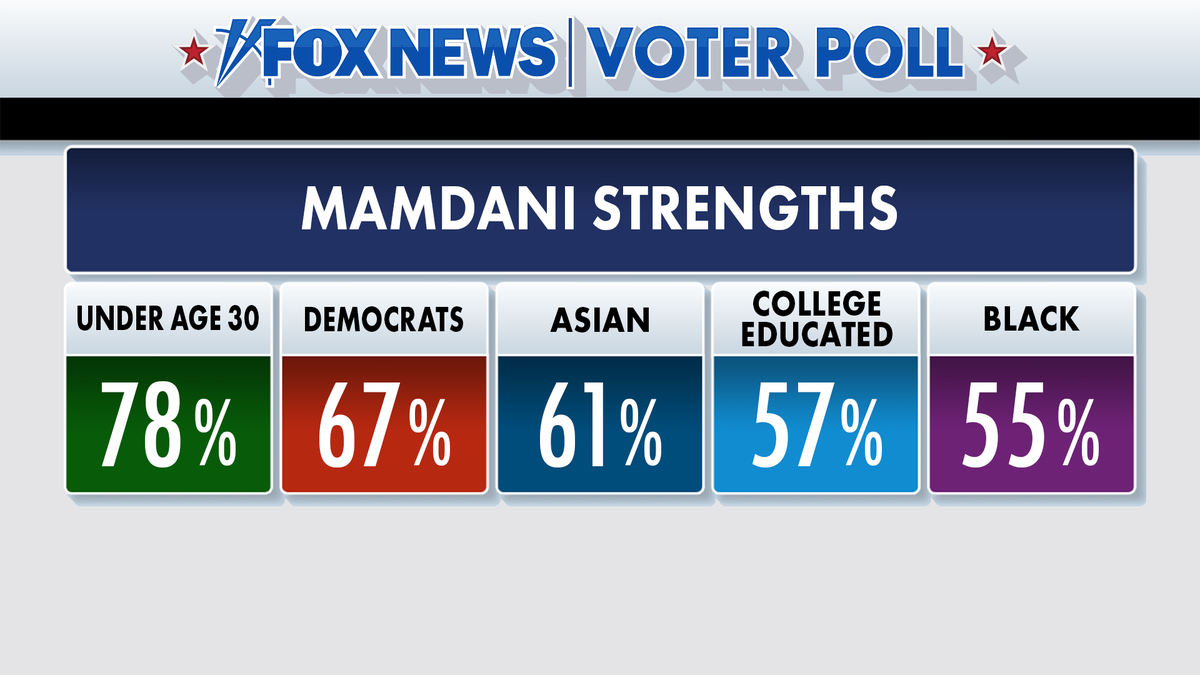 Fox News Voter Poll results of Mamdani strengths
