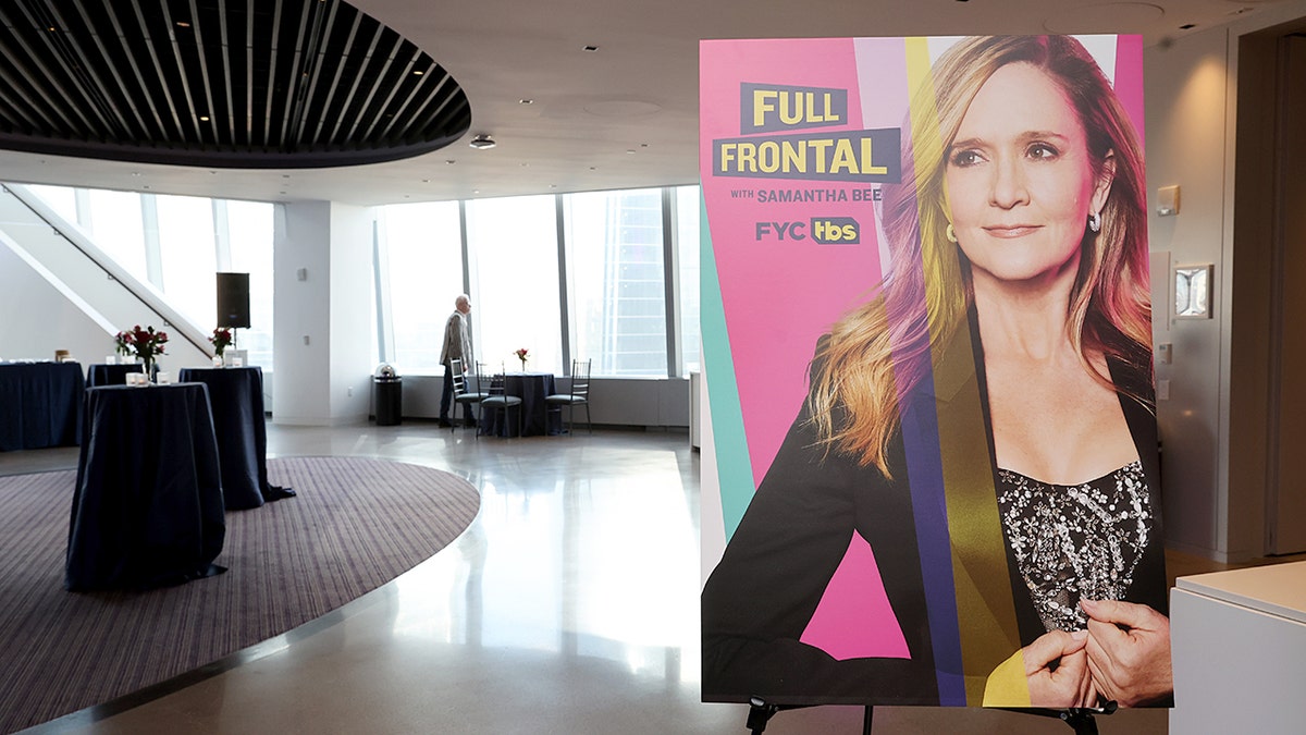 A sign for "Full Frontal with Samantha Bee."