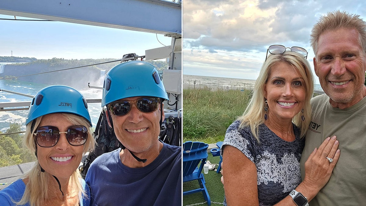 A split side-by-side image of Gerry Turner and his fiancee Lana Sutton.