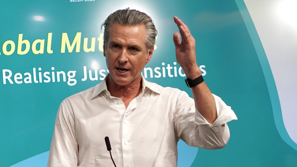 Gov. Newsom speaking in Brazil