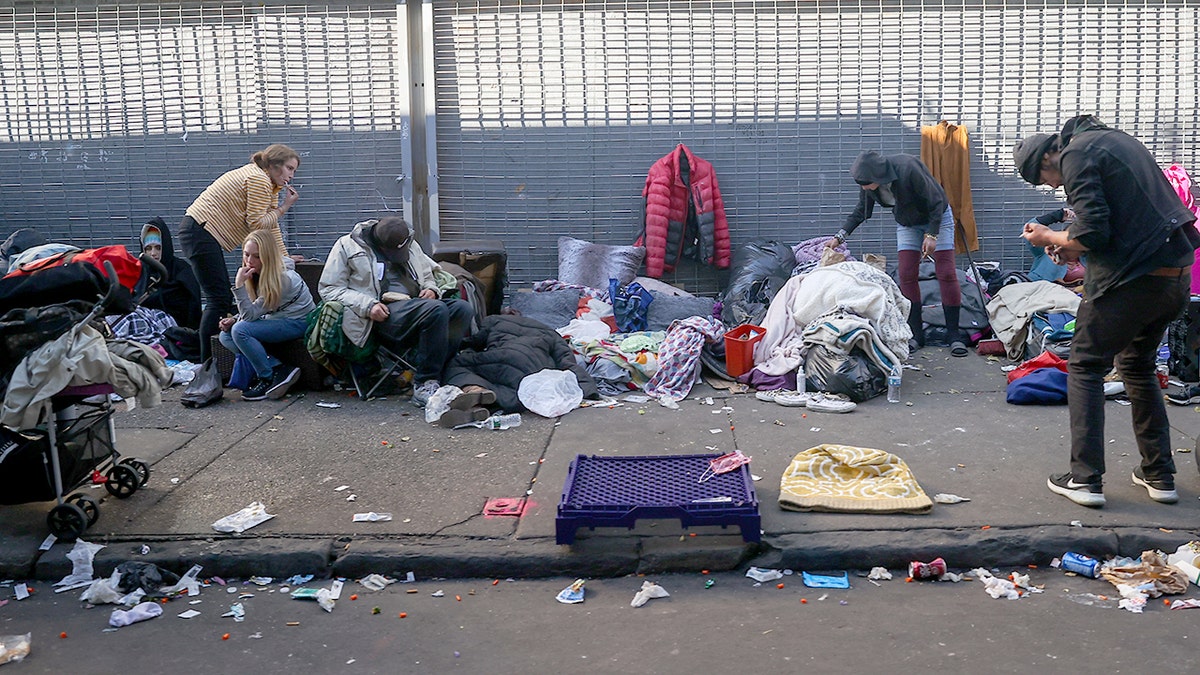 Homeless people on a Philadelphia street