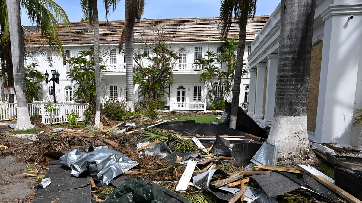 hurricane damage at Sea Garden Beach resort, in Montego Bay, Jamaica