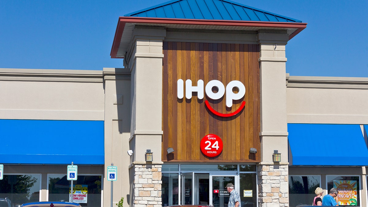 An IHOP exterior is shown.