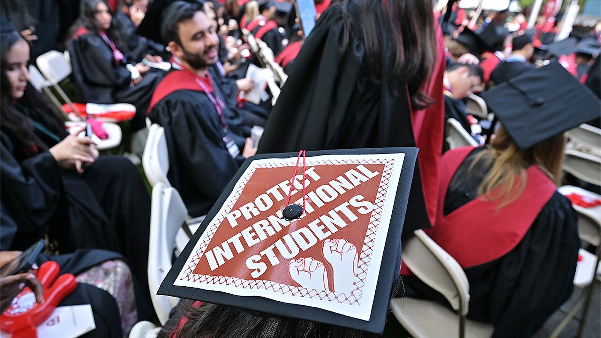 International students at Harvard graduation