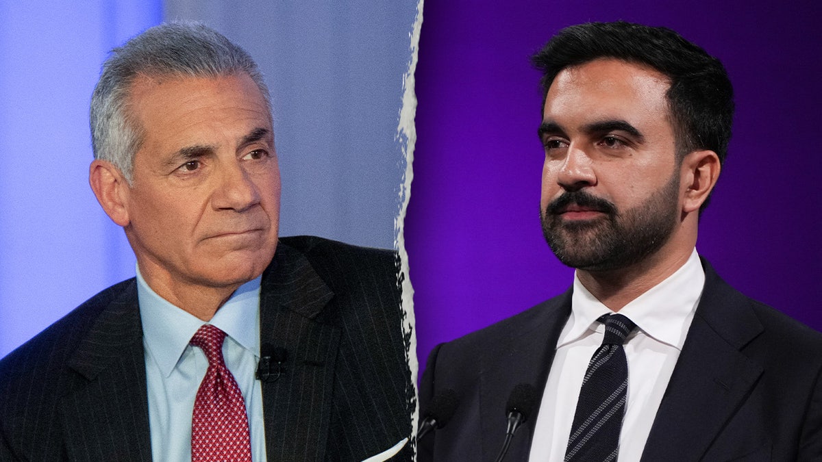 Republican New Jersey gubernatorial candidate Jack Ciattarelli in a side-by-side split image with NYC mayoral candidate Zohran Mamdani