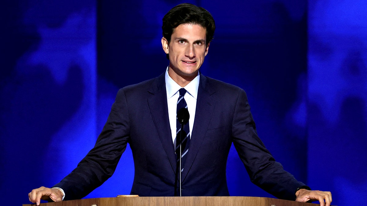 Jack Schlossberg speaking at a podium