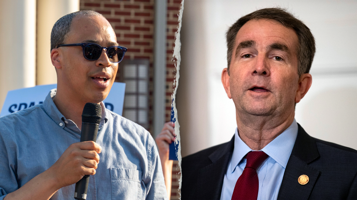 Jay Jones and Ralph Northam in a split image