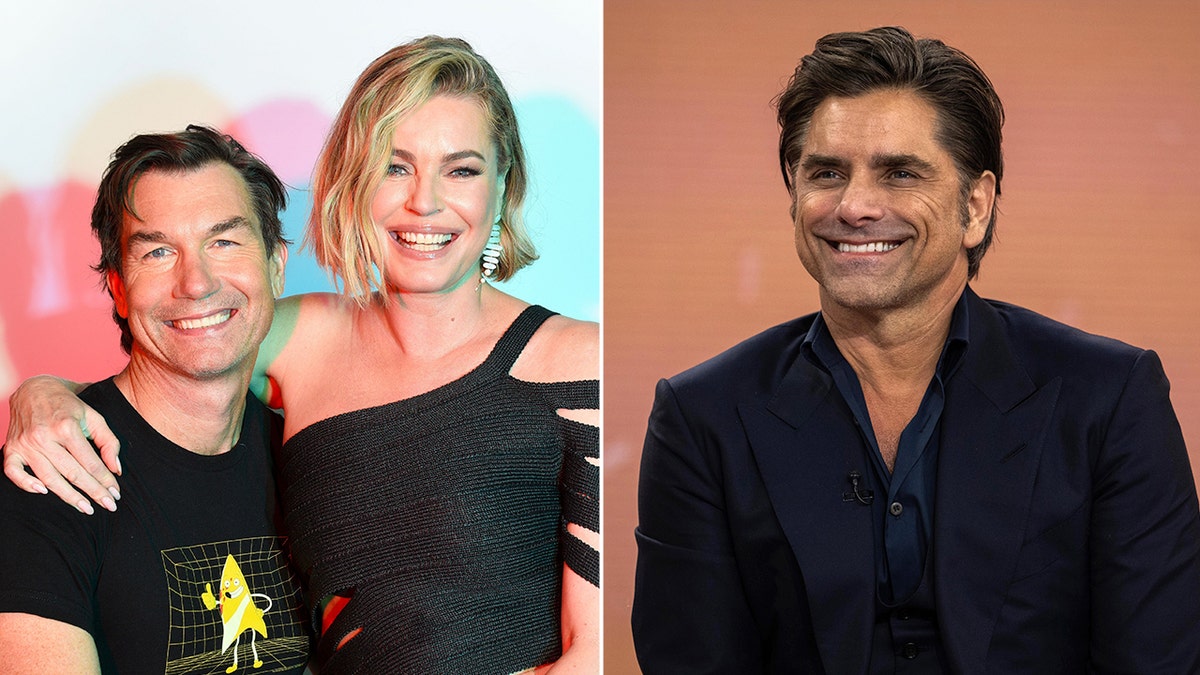 Jerry O'Connell, Rebecca Romijn and John Stamos side by side