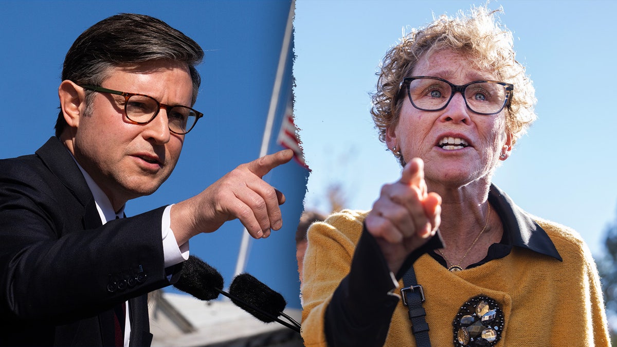 Speaker Mike Johnson clashing with Rep. Chrissy Houlahan