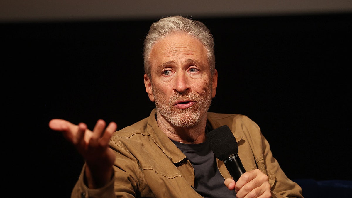 Jon Stewart speaking at 2025 event