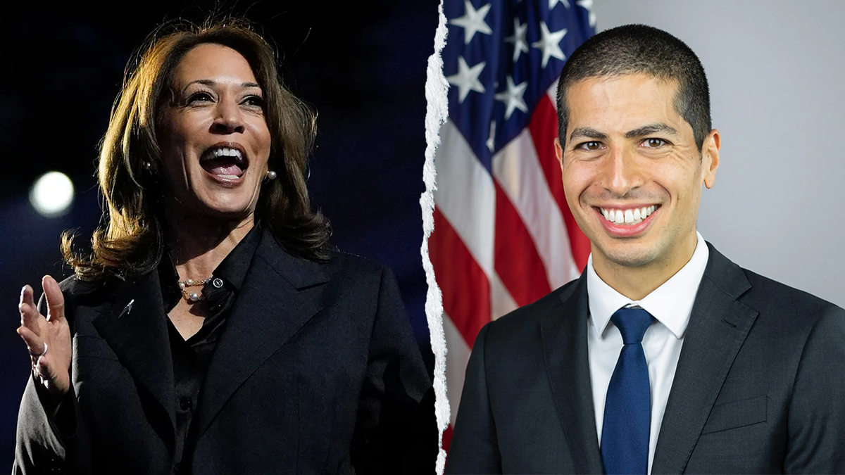 Una división que representa a Kamala Harris y Dan Koh