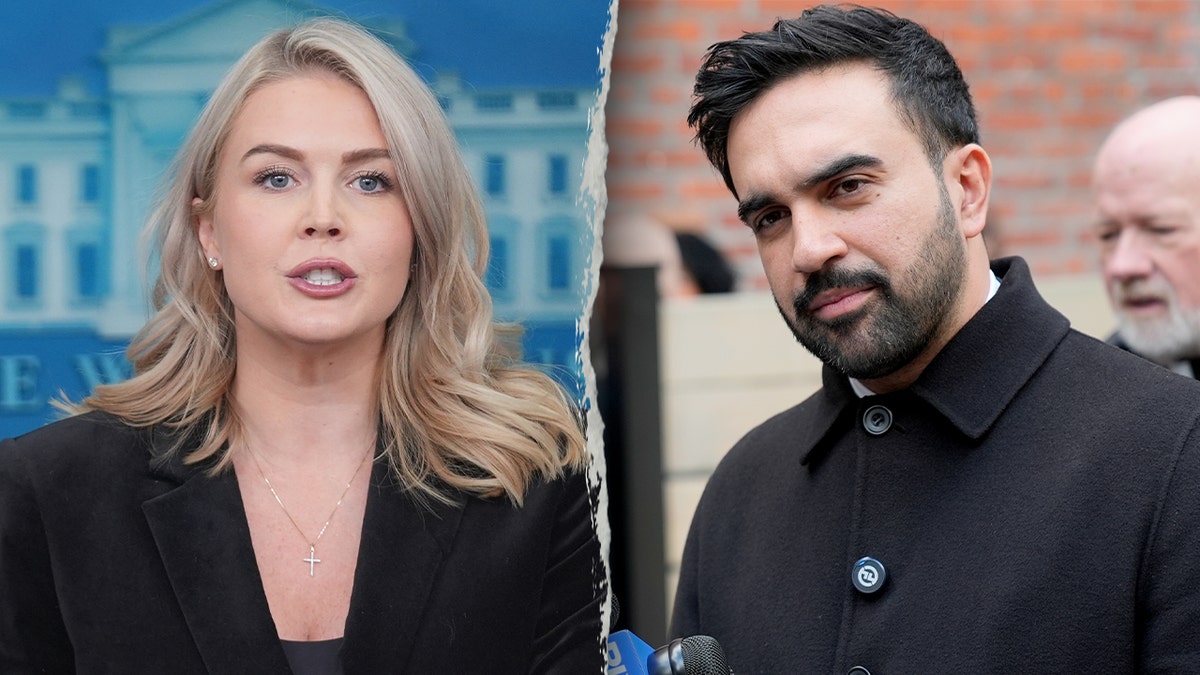 Sekretarz prasowa Białego Domu Karoline Leavitt i burmistrz-elekt Nowego Jorku Zohran Mamdani na podzielonym zdjęciu