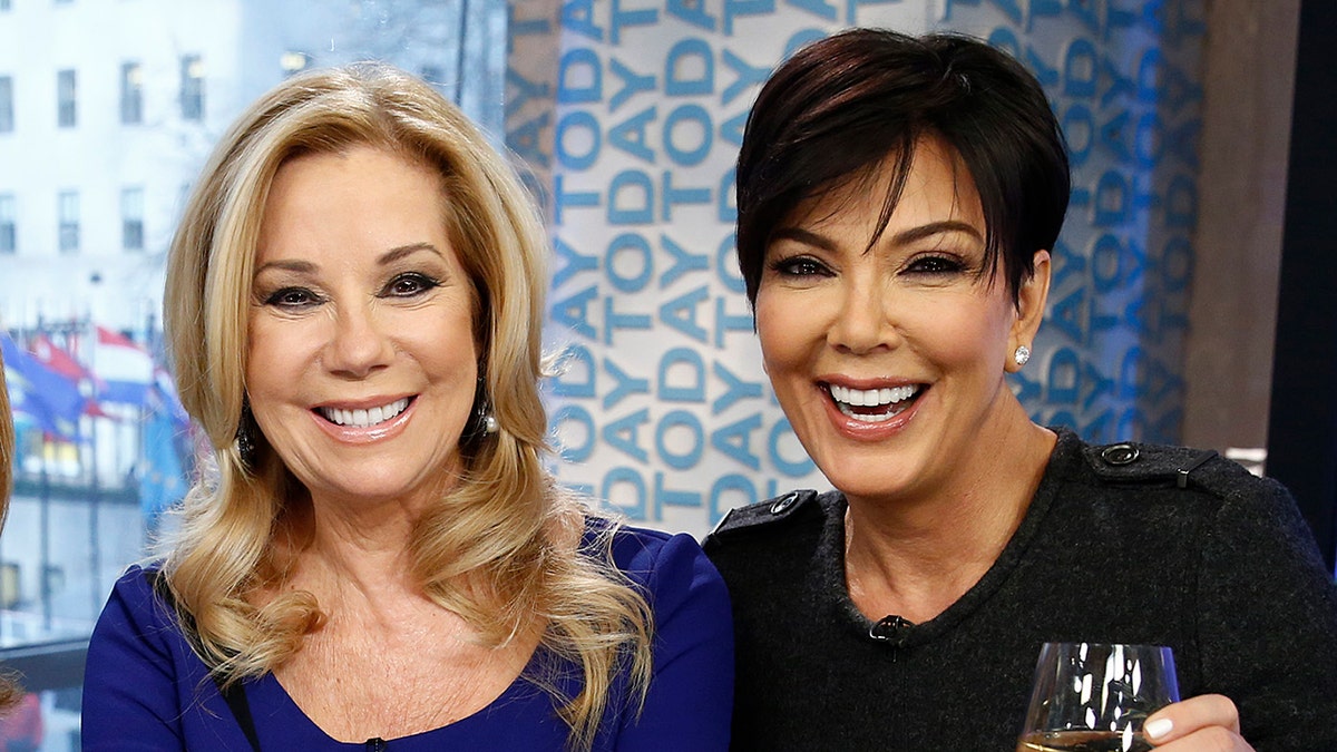Kathie Lee Gifford and Kris Jenner smiling together on the Today Show in 2014.