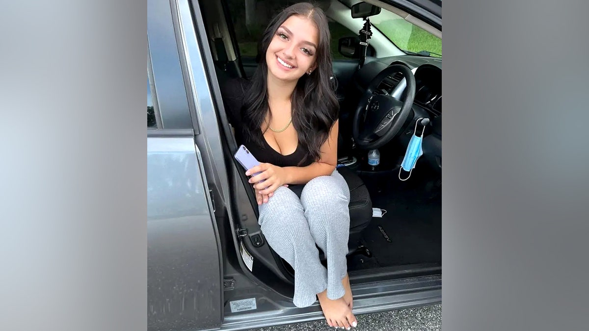 Kaylin Fiengo sitting in her car