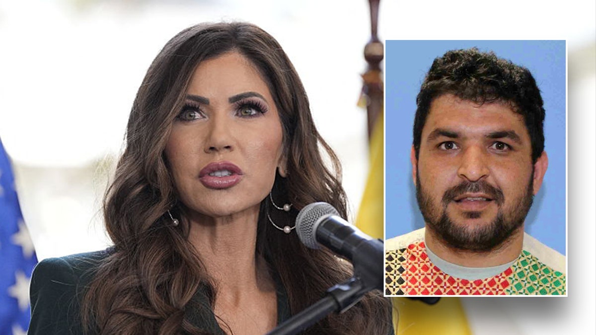 split photo of Kristi noem and suspect Rahmanullah Lakanwal