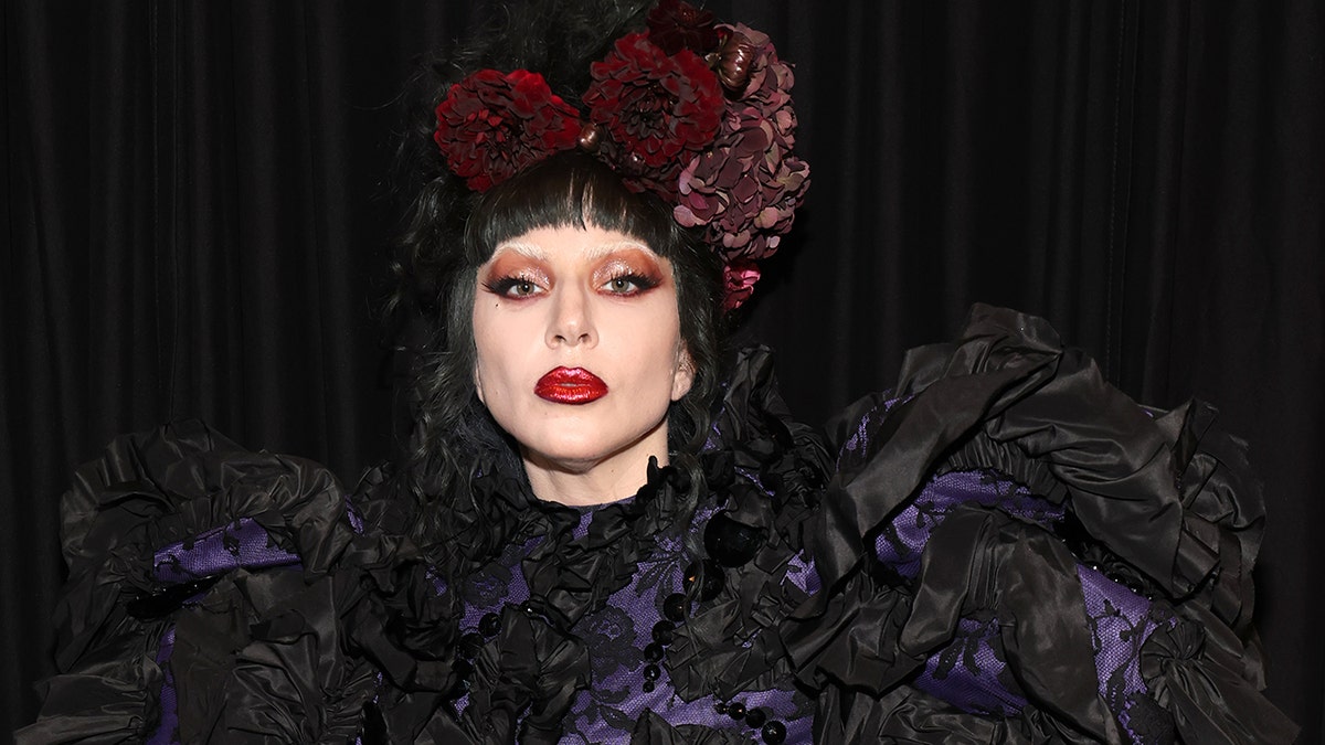 Lady Gaga at the 2025 MTV VMAs after winning artist of the year in New York in September 2025.