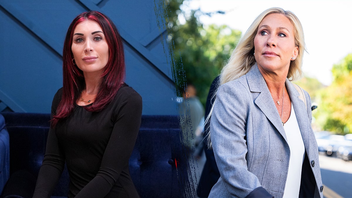 Laura Loomer, left, Rep. Marjorie Taylor Greene, right
