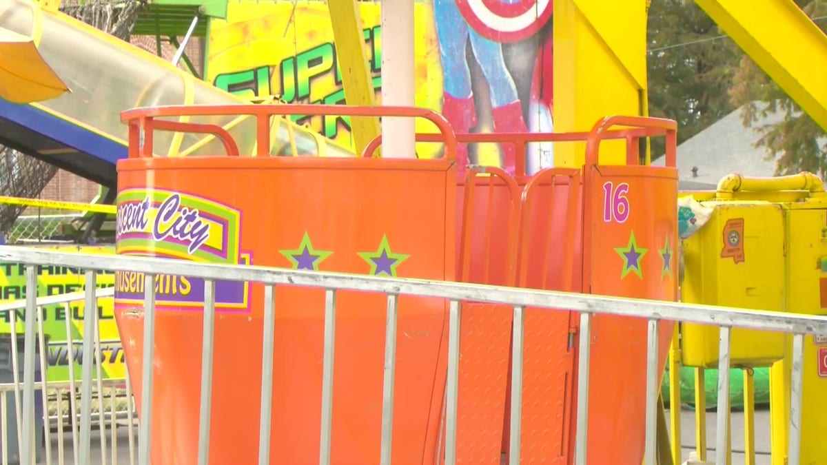 Close-up image of a Ferris wheel cart