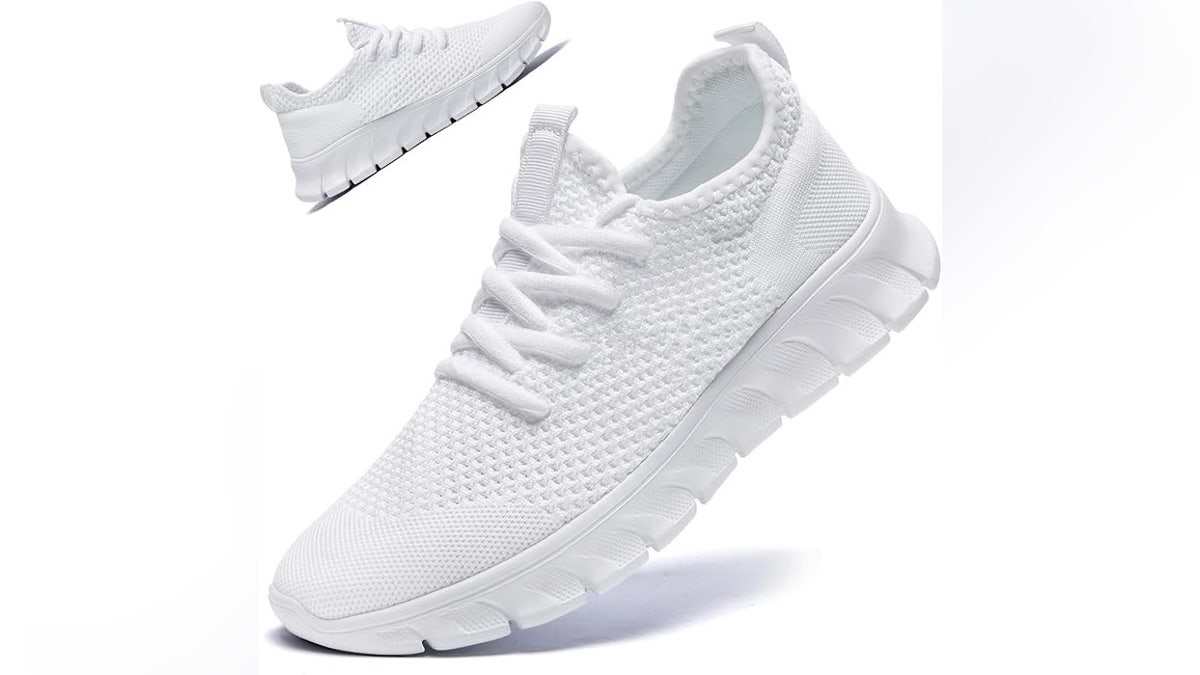 These running shoes are great for the gym. 