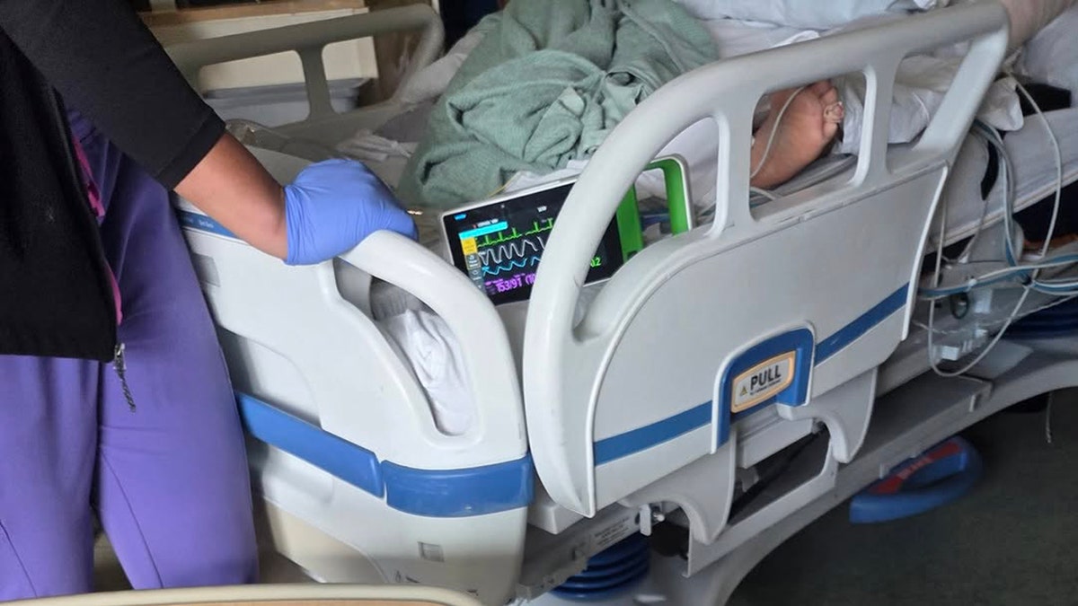 Mia Corado in a hospital ed being taken for an X-Ray posted on Facebook