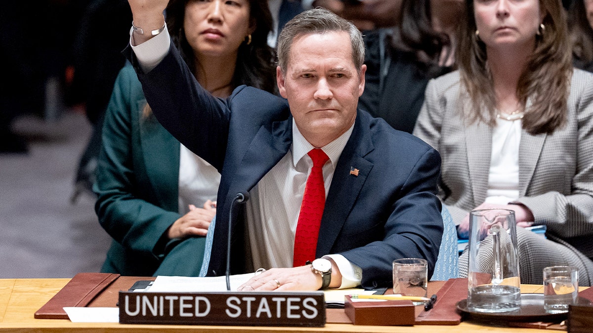 U.S. Ambassador Mike Waltz participates in a United Nations Security Council vote on a Gaza resolution.