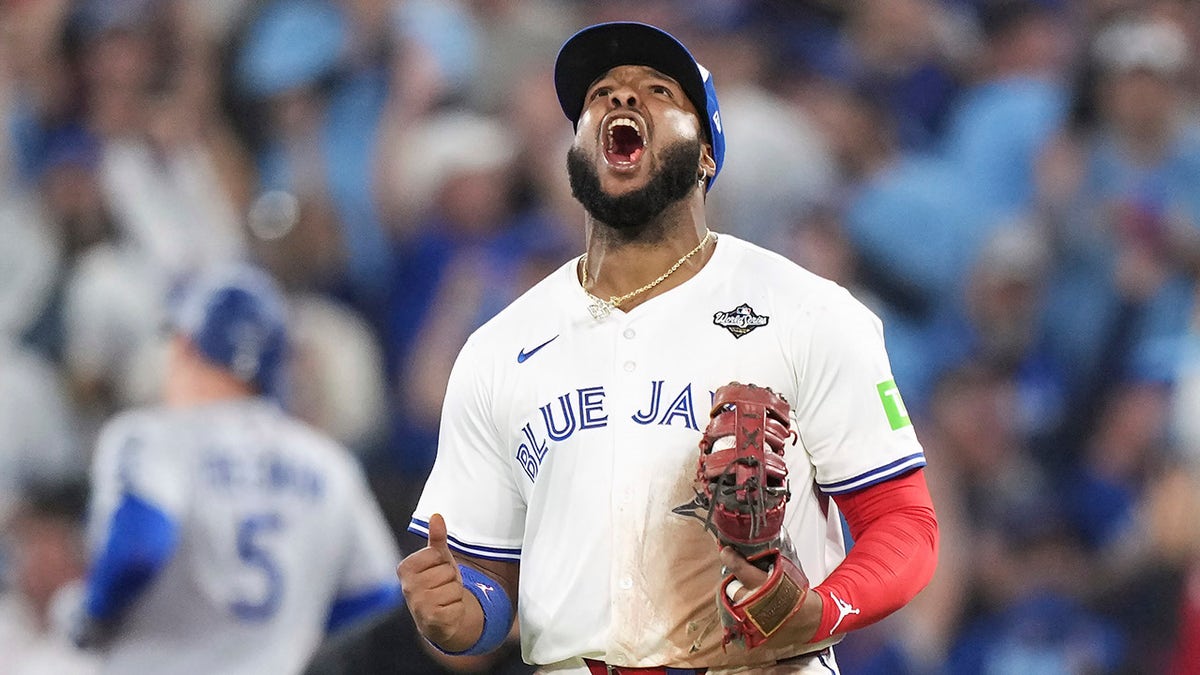 Vladimir Guerrero Jr elated after double play