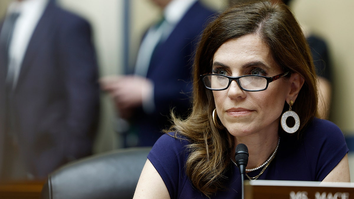 Rep. Nancy Mace looks on during House hearing in Washington, D.C.