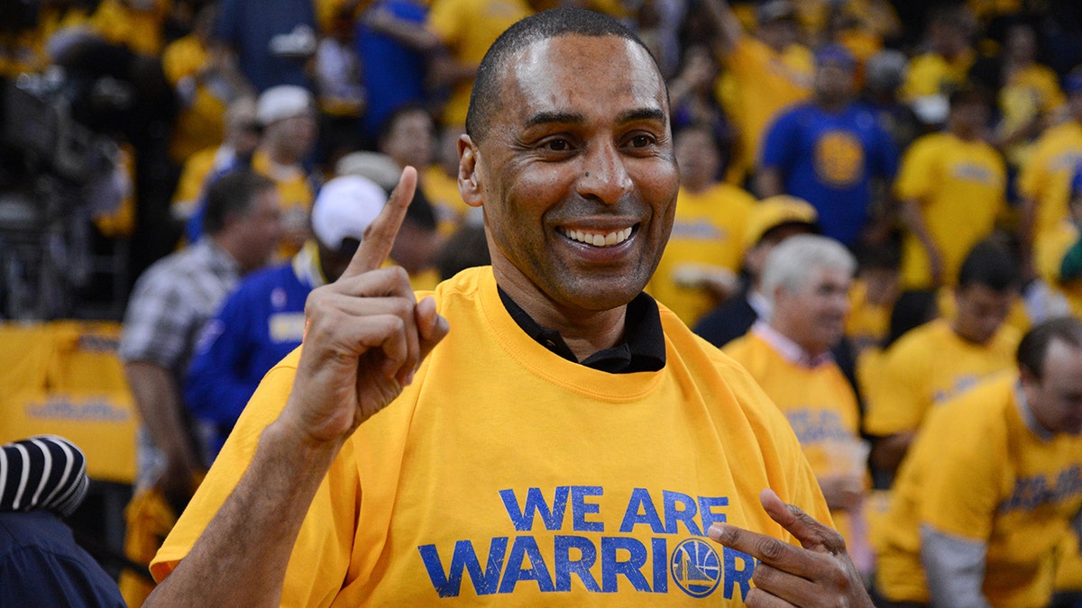 Roger Craig at a Warriors game