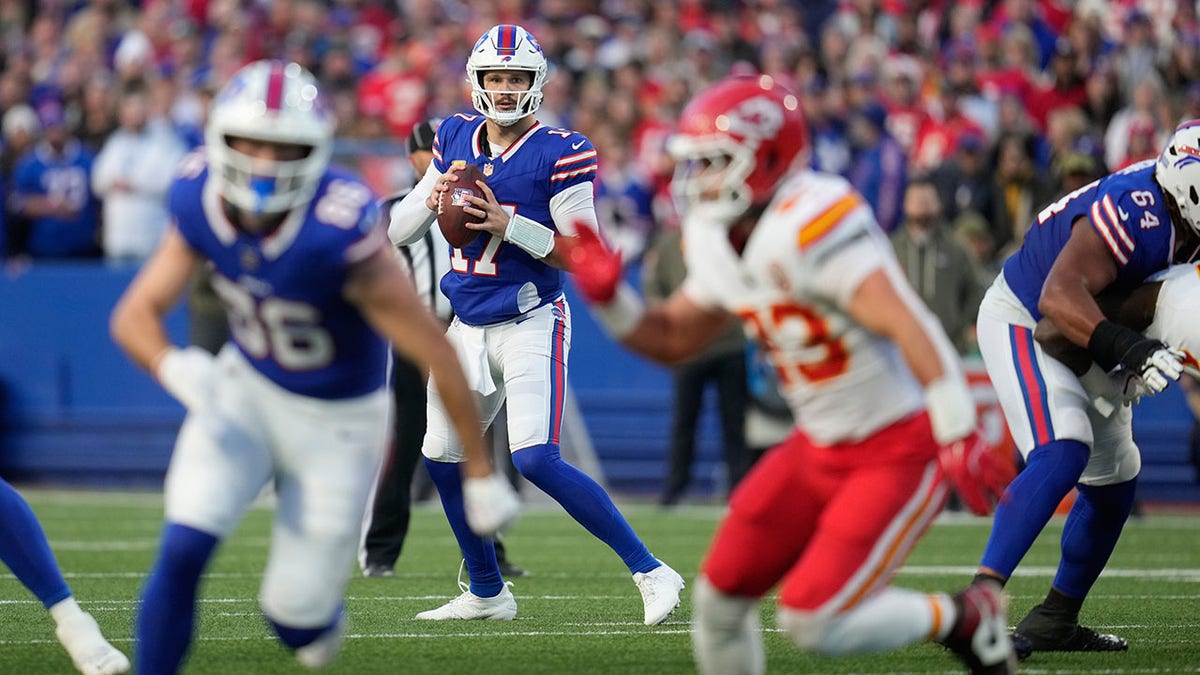 Josh Allen scans the defense