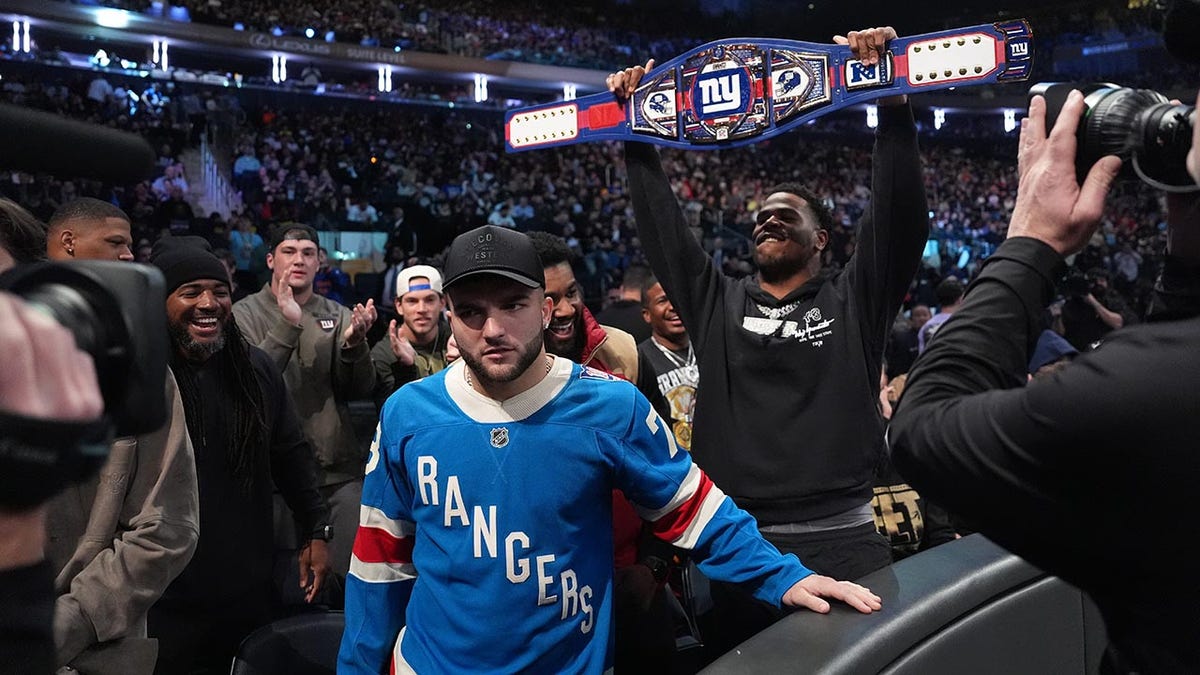 Cam Skattebo at a WWE event