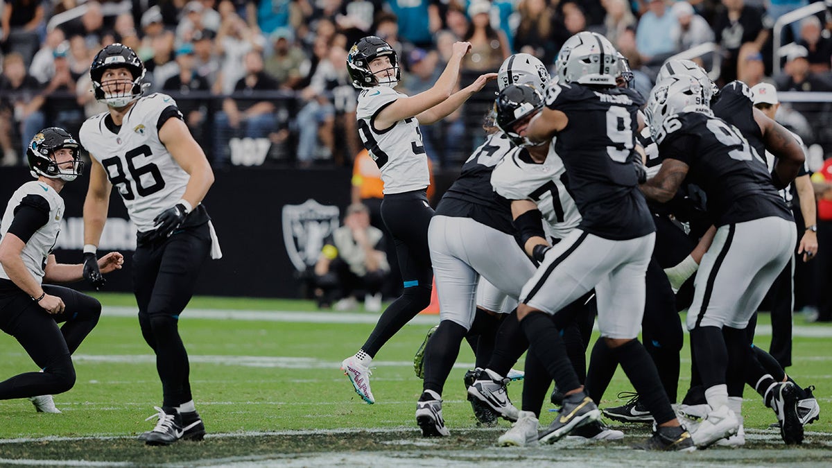 Cam Little watches his field goal go in
