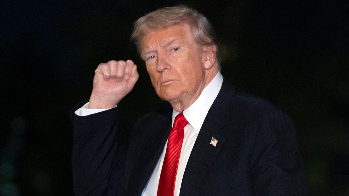 President Donald Trump arrives backmost  astatine  thE White House