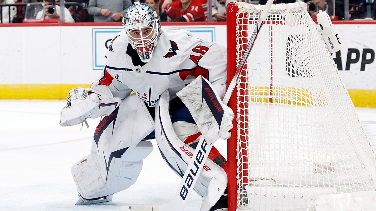 Logan Thompson between the pipes