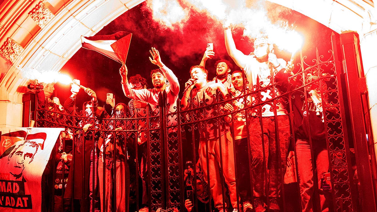 Pro-Palestine protests at The City College of New York (CUNY).