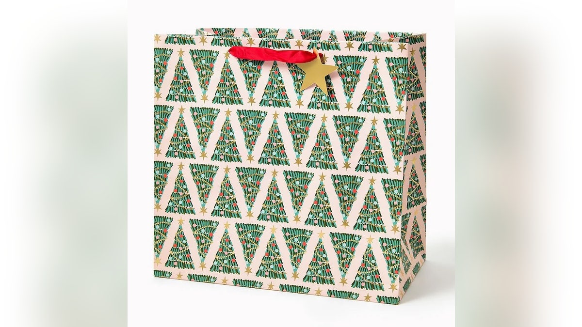 These festive gift bags hold large gifts with ease. 